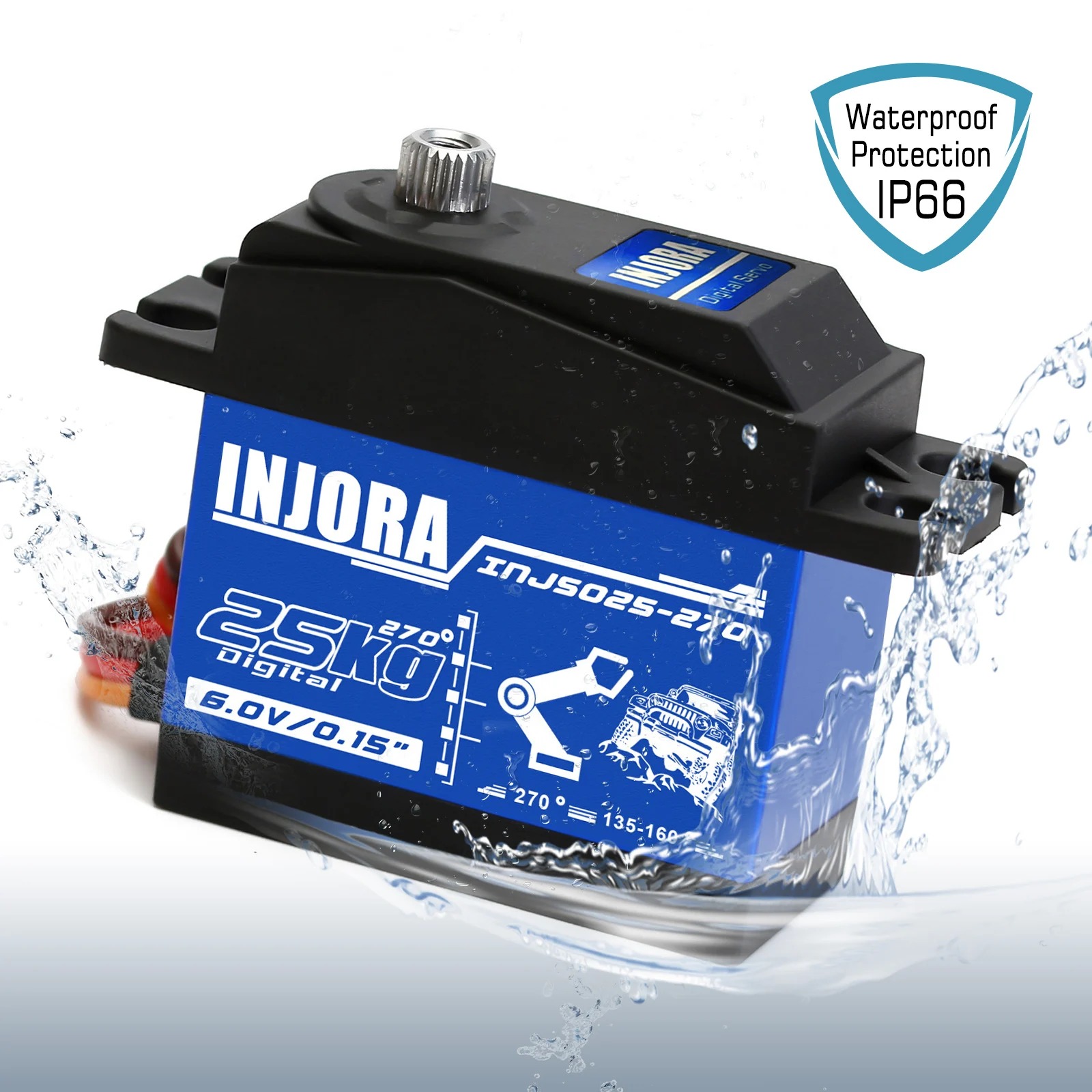 自動車用デジタルサーボモーター,25kg/35kg,1/10 rc用防水サーボモーター,トラックx4,scx10ロボットモデル (270度)