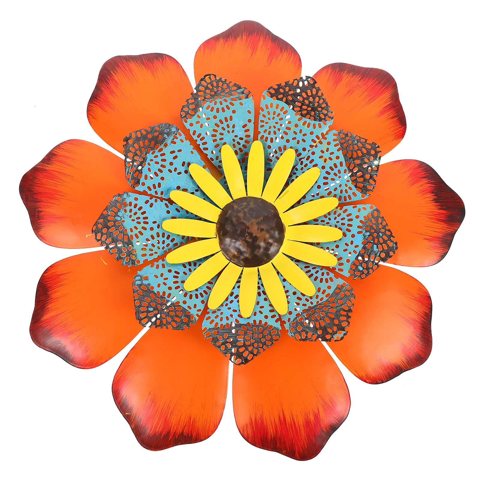 

1 pc Iron Sunflower Decor Summer Flowers Hanging Garden Flower Wall Decoration Sunflower Ornament Fence Gate Door Ornament