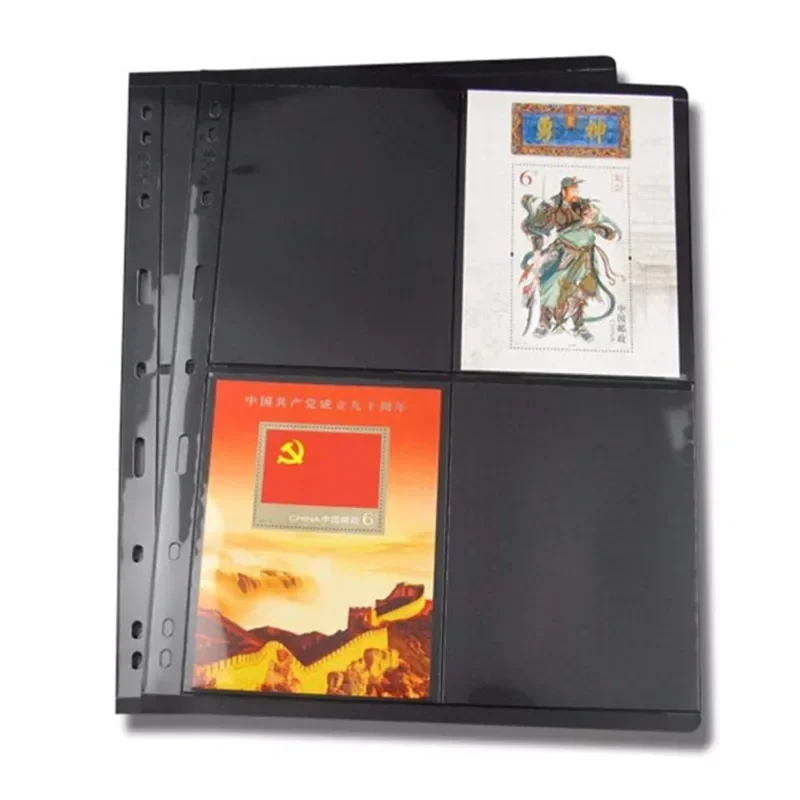 

10PCS 9 Hole Stamp Photo Postcard Card Collector Book Stamp Postcard Storage Transparent Single Sided Stamp Album Loose Insert