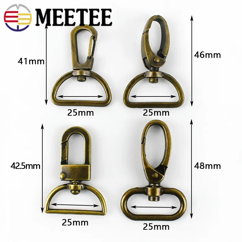 5/10/20 Pz 25mm Metallo Bronzo Fibbie Borsa Girevole Aragosta Chiusura Zaino Cintura Gancio Gancio Portachiavi Moschettone Accessori