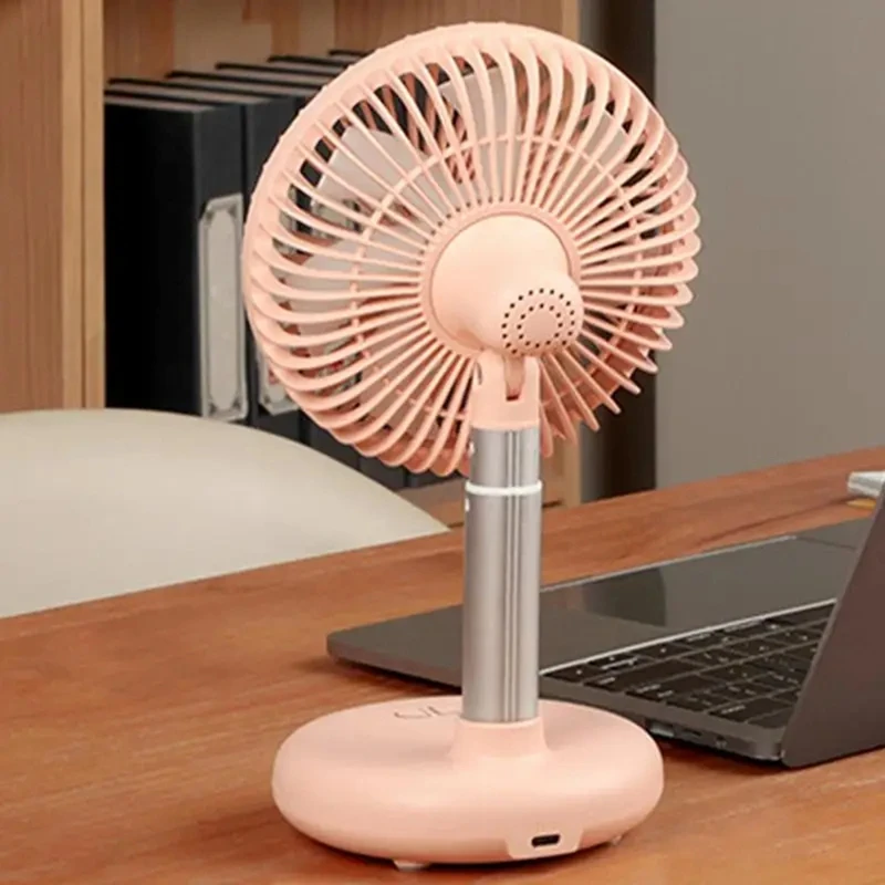 Mini Oscillating Fan USB Rechargeable Portable Battery-Operated Table Fan With 4 Speed Levels Desk Fan For Outdoor