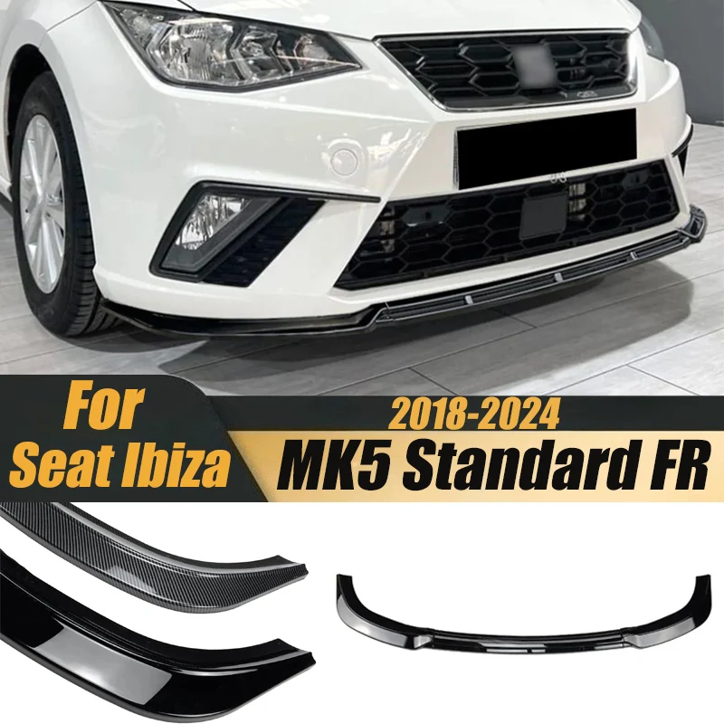 

For Seat Ibiza MK5 Standard FR 2018-2024 Car Front Bumper Blade Spoiler Splitter Body Kits Guard Board Tuning Parts Accessories