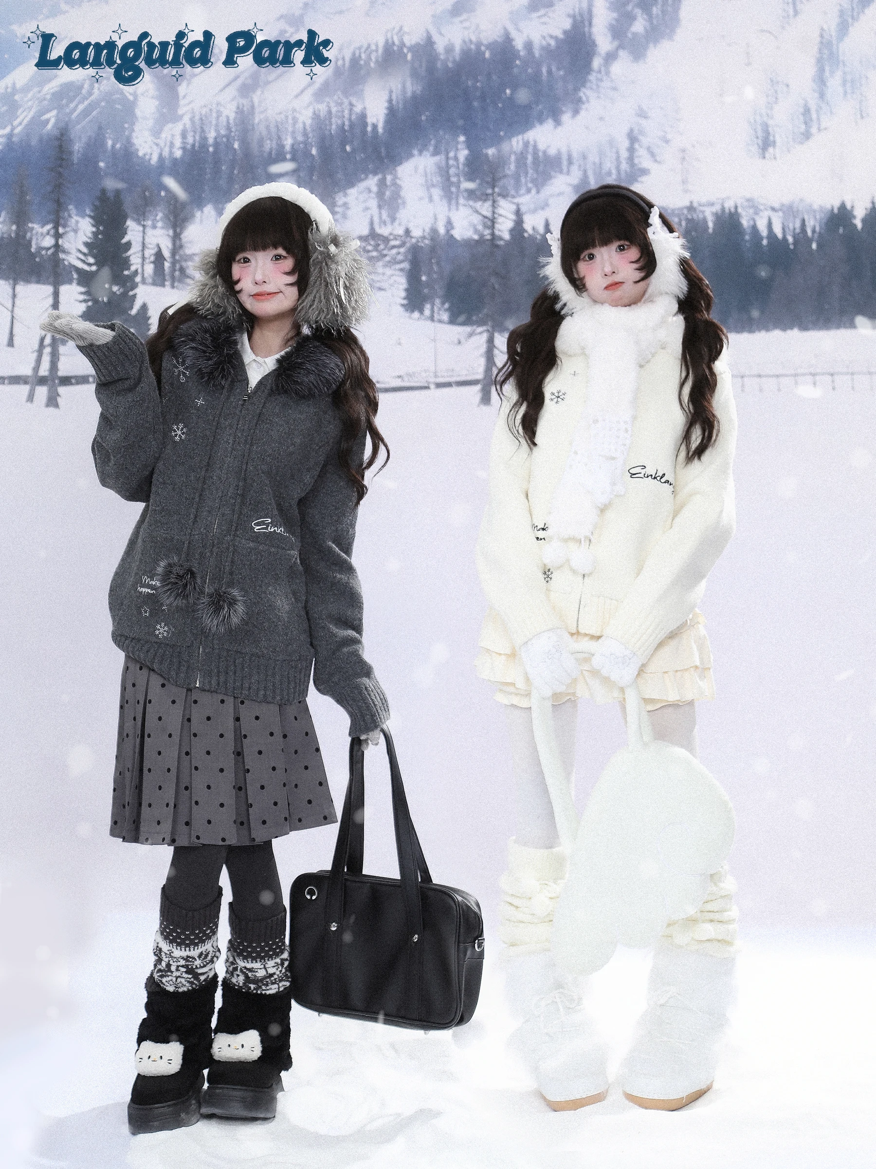 languid-park-レディース-ニット帽-スウェット-ファーカラー付き-秋冬-怠惰な刺繍-アウター-トップス-暖かさ-暖房