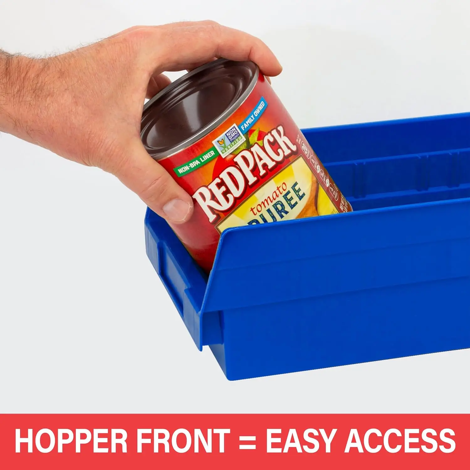 Caixas de Armazenamento de Plástico Reforçado, Pacote com 12, Azul, 12x6.5x4 Polegadas para Organização de Garagem, Armário e Gavetas