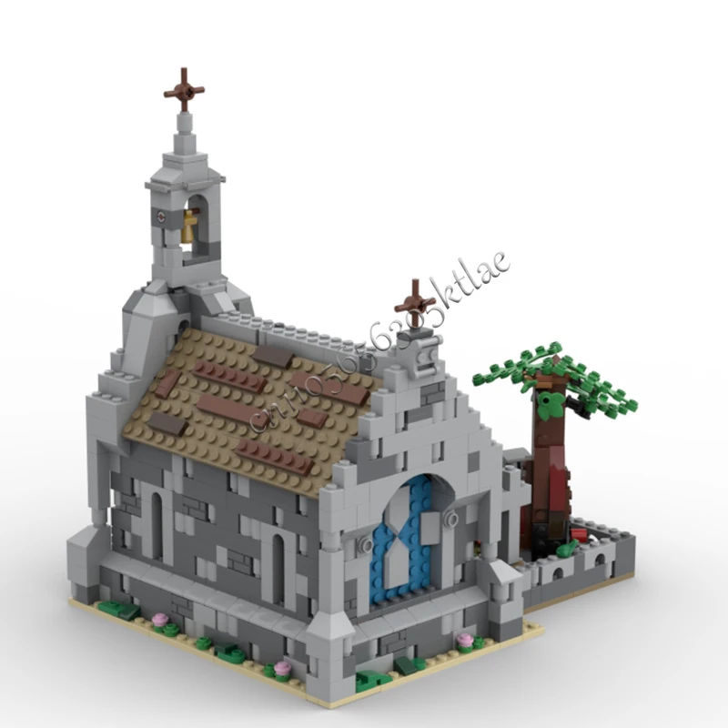 새로운 1006개 부품 중세 교회 블록 기술 고대 창의적인 MOC 빌딩 블록 모델 휴일 어린이 장난감 생일 선물