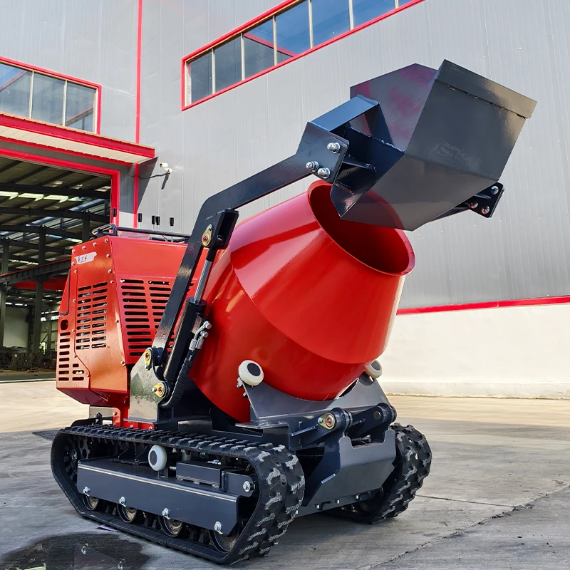 Customized Mini Concrete Mixer 750kg Capacity With Diesel Engine Self-loading Loader For Sale