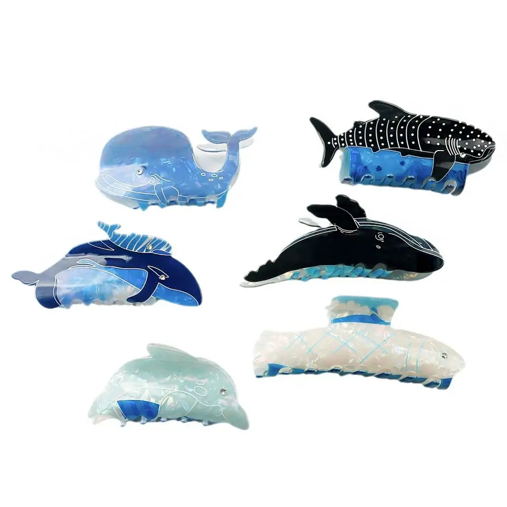 

Blue Sea Creature Animal Hair Claw Cute Fish Whale Dolphin Hair Clip Women Headwear Animal Shark Clip Daily