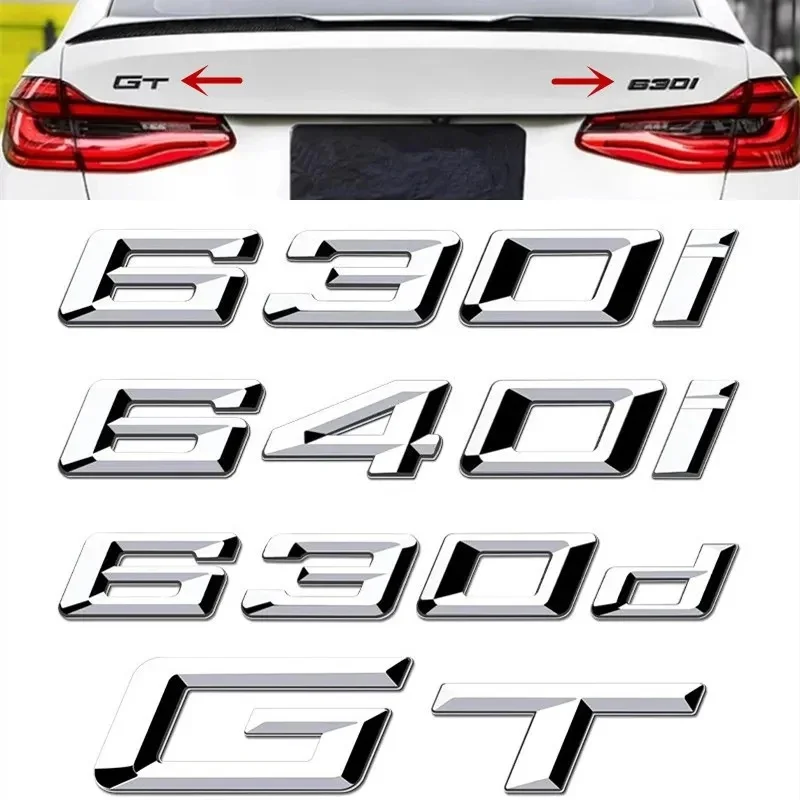 3D Car Tail Trunk Letter car sticker 630i 640i 630d GT Black Silver Emblem Sticker For BMW 6 Series GT E63 E64 F06 F12 F12 G32