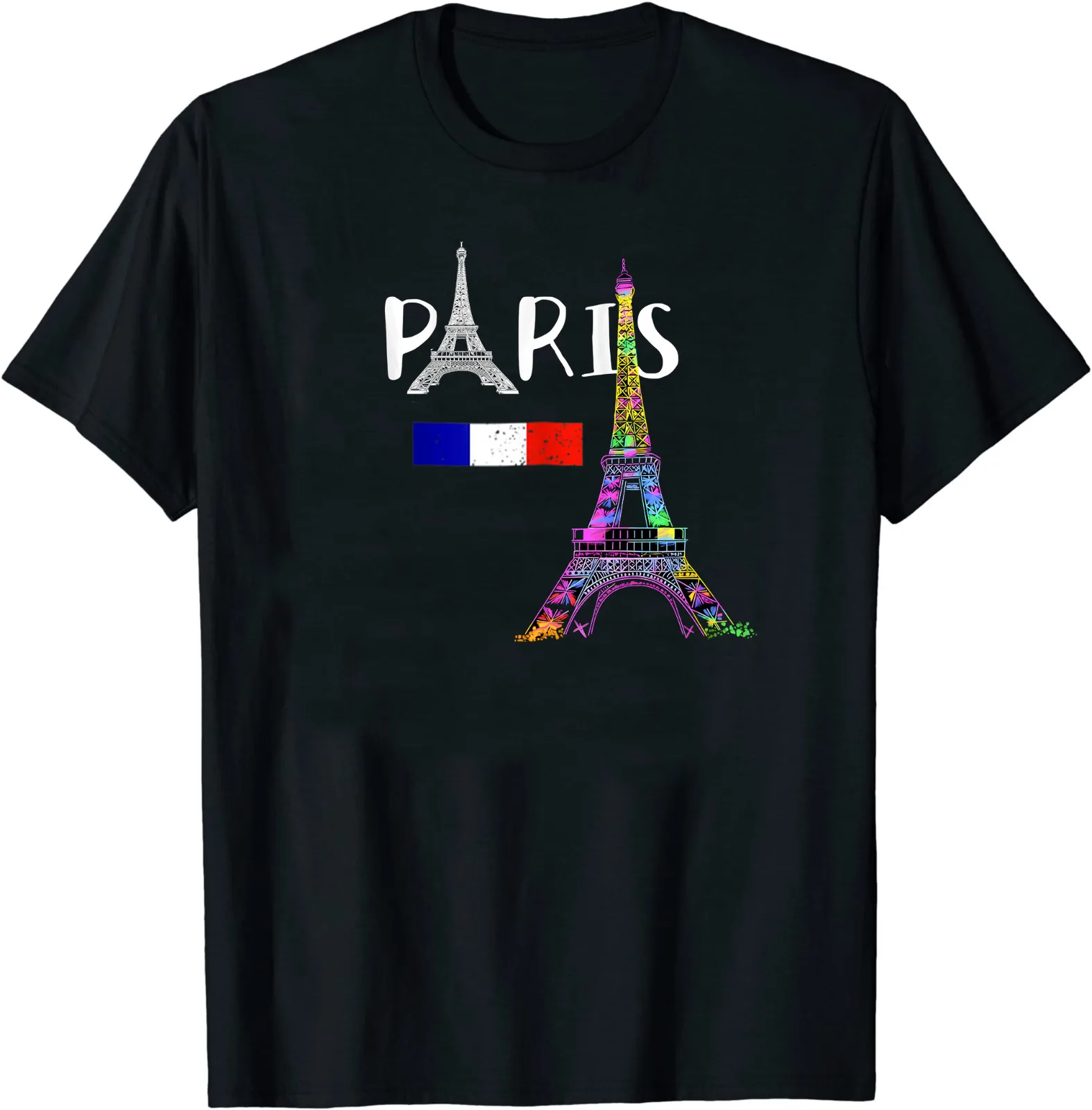 France Paris T-Shirt French Flag Eiffel Tower Souvenir Gift T-Shirt Size S-5XL