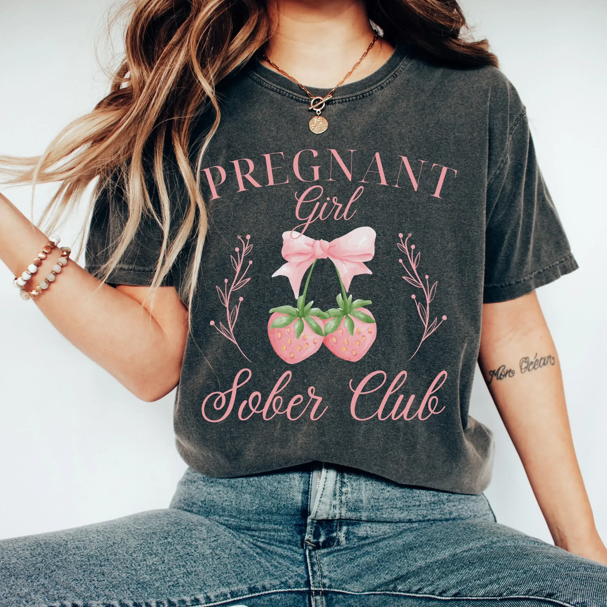 Funny Pregnant T shirt Social Club  For Expecting Announce Pregnancy Sober Friends