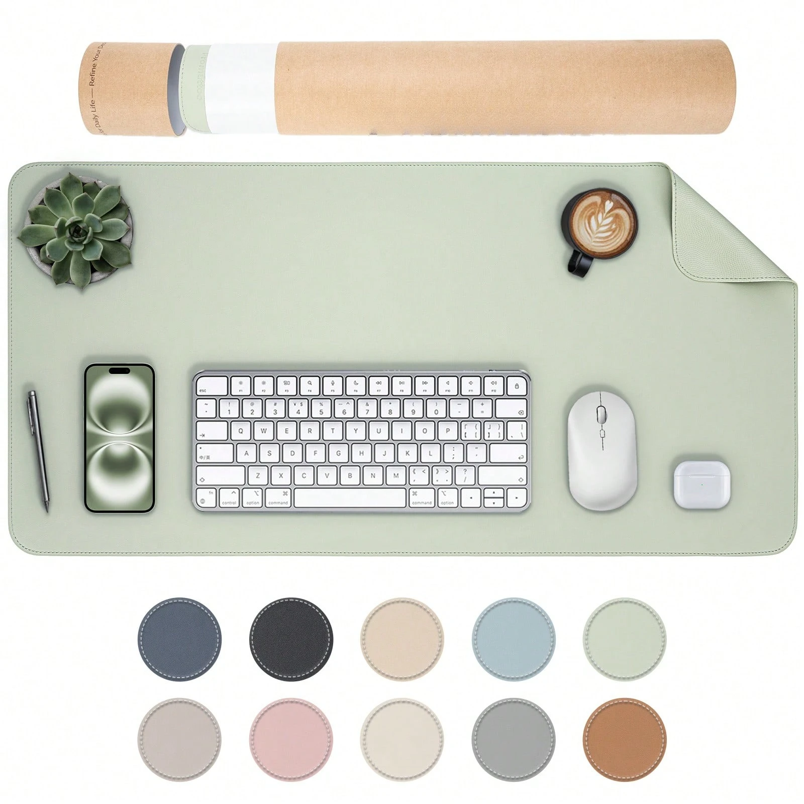 

Oversized Non-Slip Desk Pad Protector – Grips Desk Firmly With Enhanced Anti-Slip Design, Vegan Leather Waterproof Laptop Mat For Keyboard & Mouse – Large Office Pad