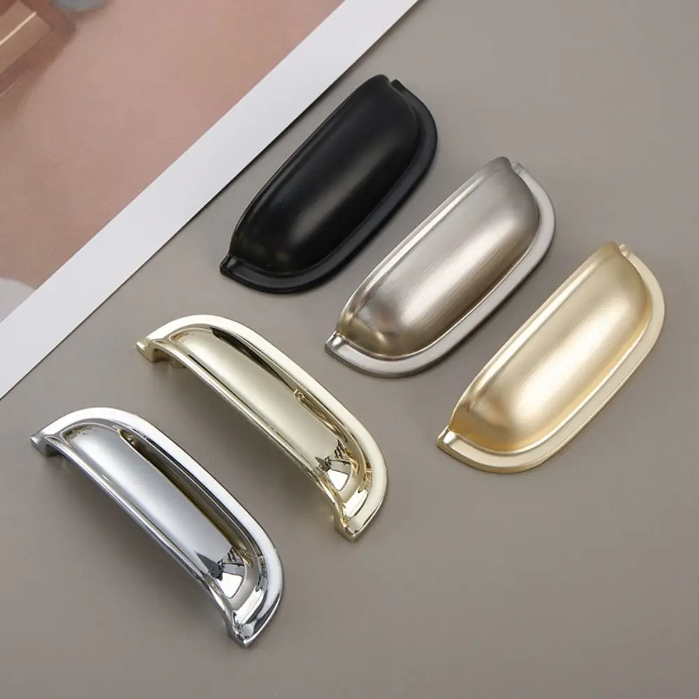 Zinc Alloy Shell Pull Handles American Style Semicircle Cabinet Door Pulls Single hole Brass Dresser Knobs Cupboard Wardrobe