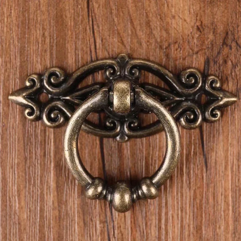 Cabinet Retro Handle Door Antique Alloy Handle Drawer Pull Ring Wood Case Handle Hanging Ring For Home Furniture DIY Decoraction