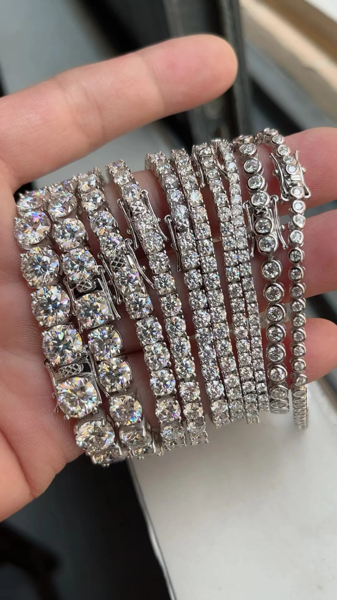 

Serenity 3mm D Color Moissanite Tennis Bracelet for Women 100% 925 Sterling Silver Bracelet Plated 18K Hand Chain