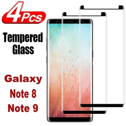 2/4Pcs HD Tempered Glass For Samsung Galaxy Note 8 9 ,9H Curved Four Sides Glue Screen Protector
