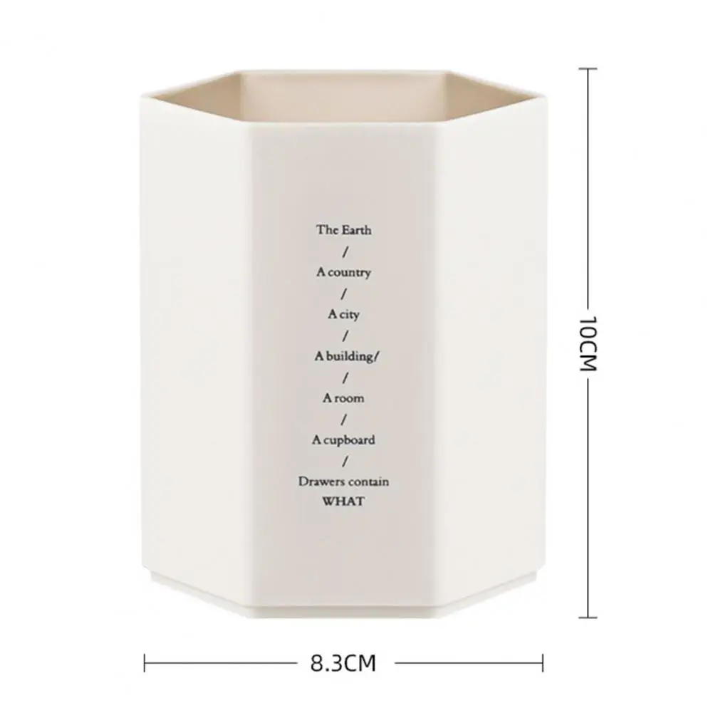 Helpful Pen Holder Stationery Pen Storage Box Multifunctional Hexagonal Opening Pencil Pot  Impact Resistant