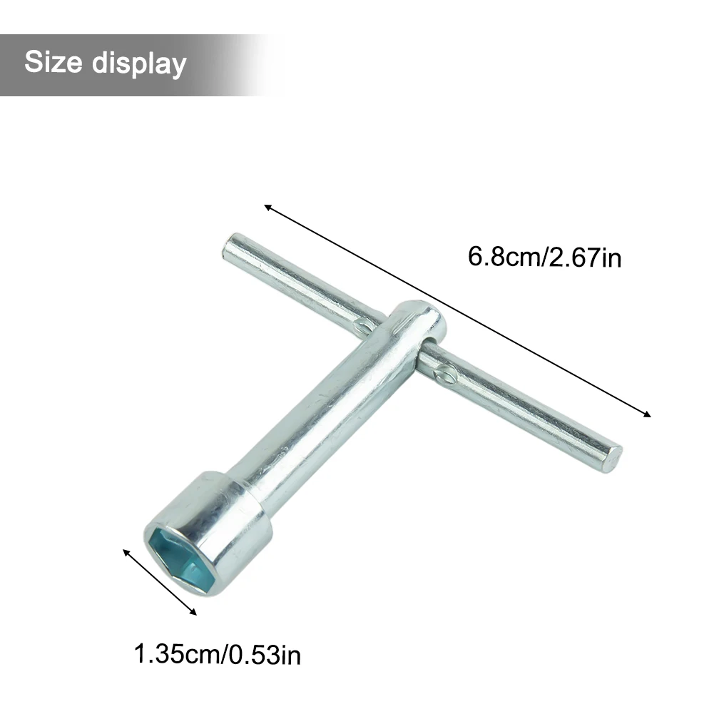 

Hand Tool Socket Wrench None 10mm Steel T-Handle 2PCS 68mm Driver Hand Tool Hex Socket Wrench Metal Silver None