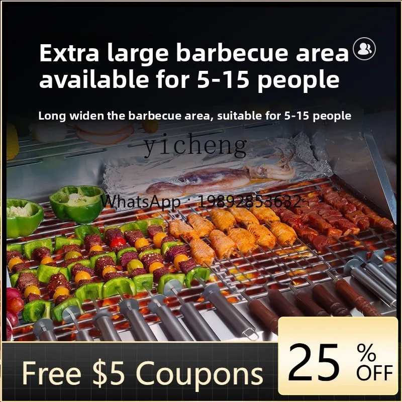 

4ZS Recessed Grill Outdoor Charcoal Grill Home Villa Courtyard Stainless Steel Grill