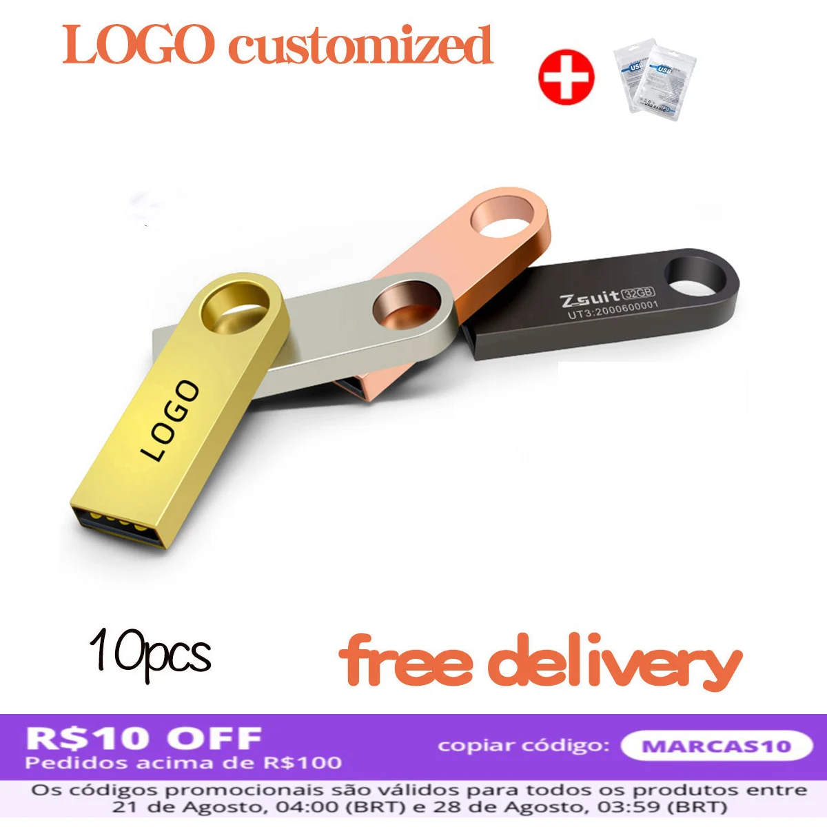 メタルuドライブusbピース-ロットメモリ64gb8gb4gb16gb32gb無料ロゴ付きusb-20フラッシュドライブ