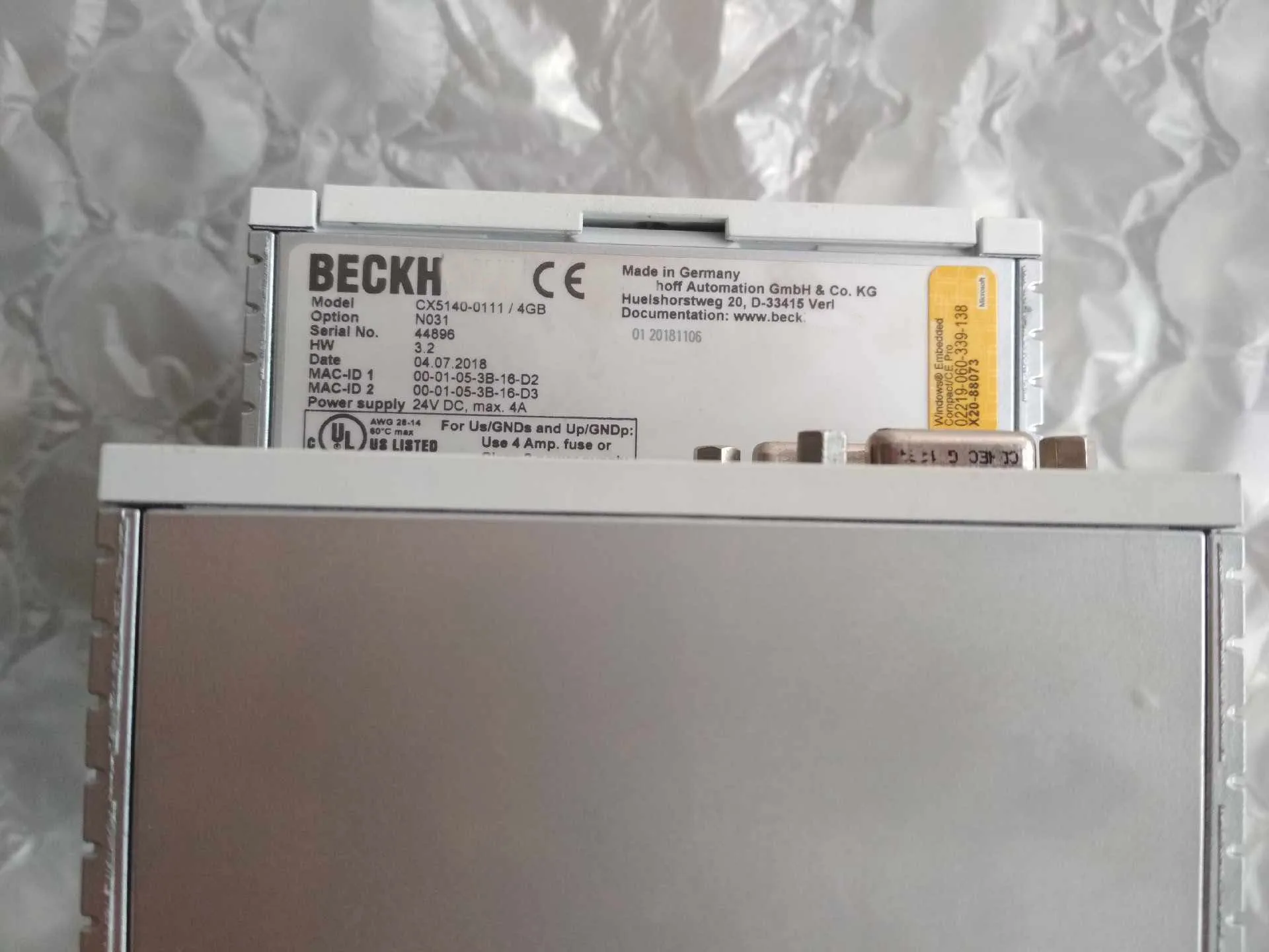 CX5140-0111 PLC Module for Beckhoff CX5140-0111