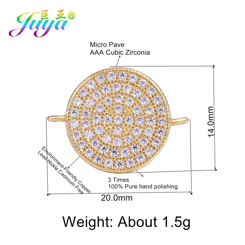 Juya 18K 골드 도금 Cz 구리 장식 스타 플라워 나비 참 커넥터 DIY 여성 패션 귀걸이 팔찌 만들기