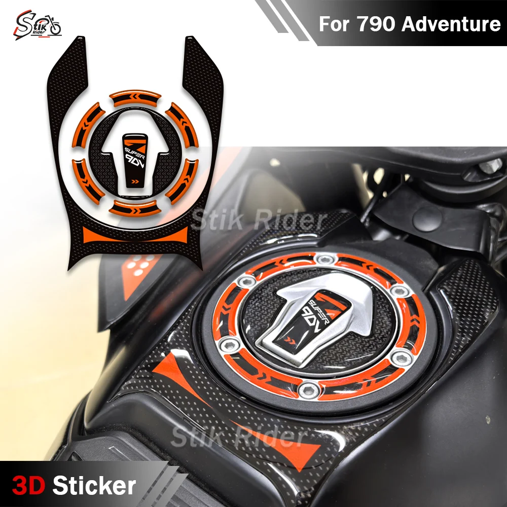 

For 790 Adventure Motorcycle 3D Tank Pads, Anti-Scratch Slip Resistant Oil Knee Protection Side Grips Kit