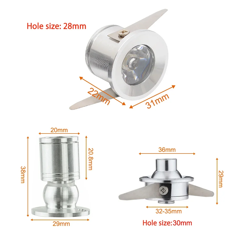 3W Led Cabinet Mini Spot Light 110V 220v Downlight  Jewelry Show Include Led Driver 4000K Ceiling Light Lamp