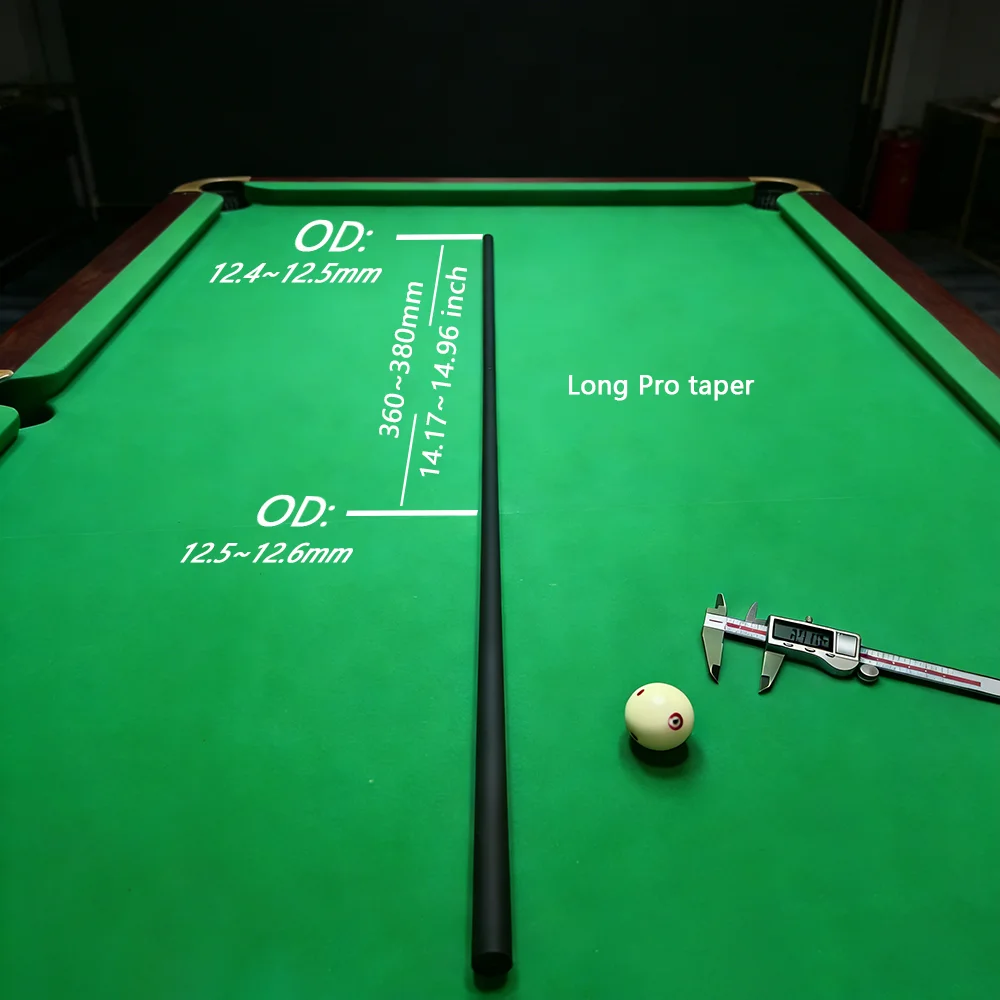 Carbon Fiber Shaft with Professional Carbon Shaft 3/8*8 Joint 12.4mm Tip Pool Cue for Billiard Cue Stick OD 21.4mm