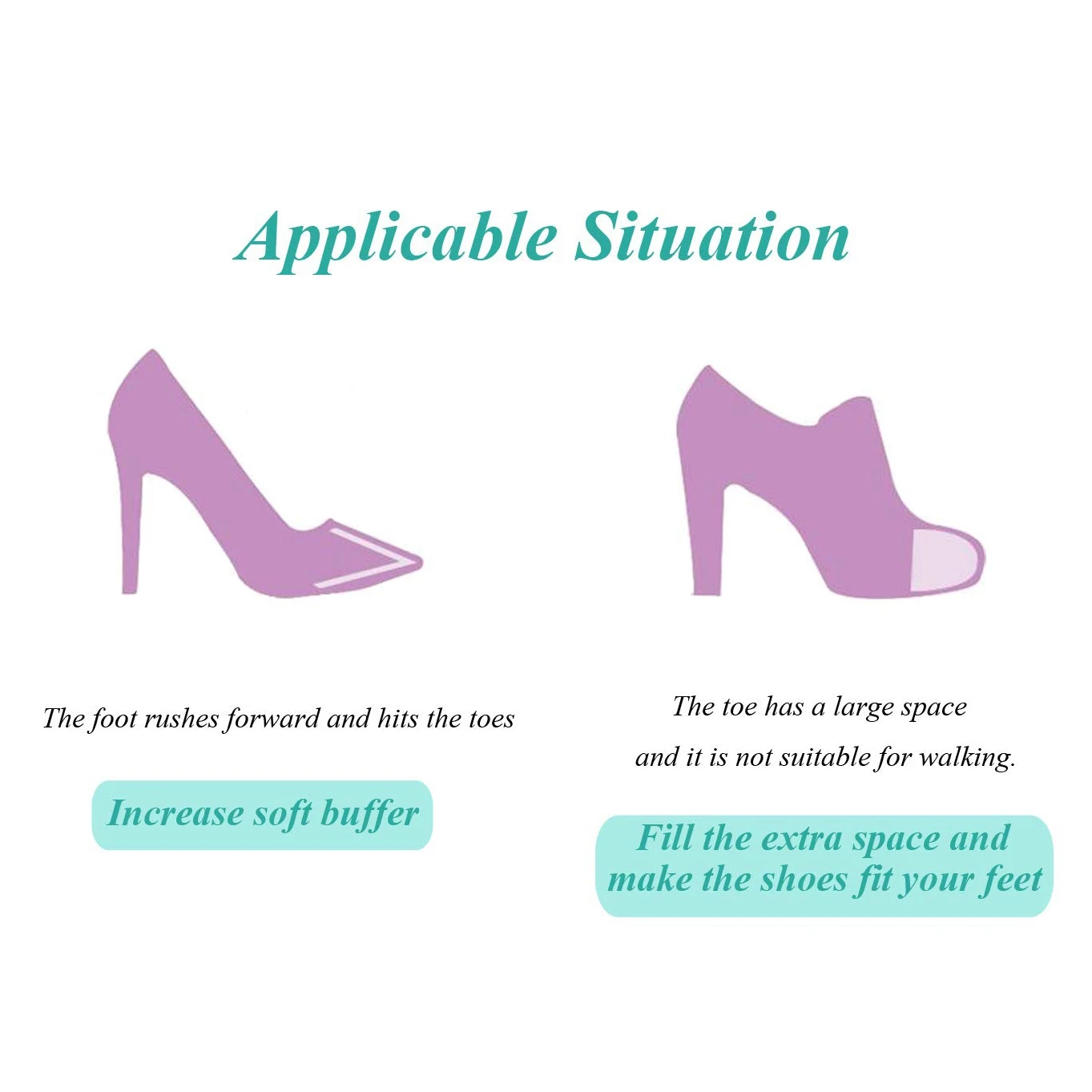 ABQR 2 Pairs Shoe Filler Toe Inserts for Shoes Too Big for Women Shoe Fillers Adjustable for Shoes Men Adult (Black)