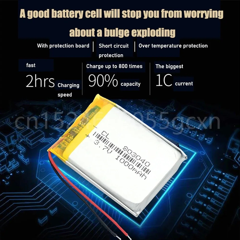 1000mah 3.7v 803040   แบตเตอรี่ลิเธียม li polymer สําหรับหนังสืออิเล็กทรอนิกส์แท็บเล็ตของเล่น Mobile Pocket เปลี่ยนแบตเตอรี่