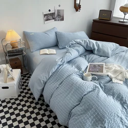 INS Solid color Bedding Comforter sets Duvet Cover bedsheets set pillowcases Bedding Linens Set Queen/King Bed edredones de cama