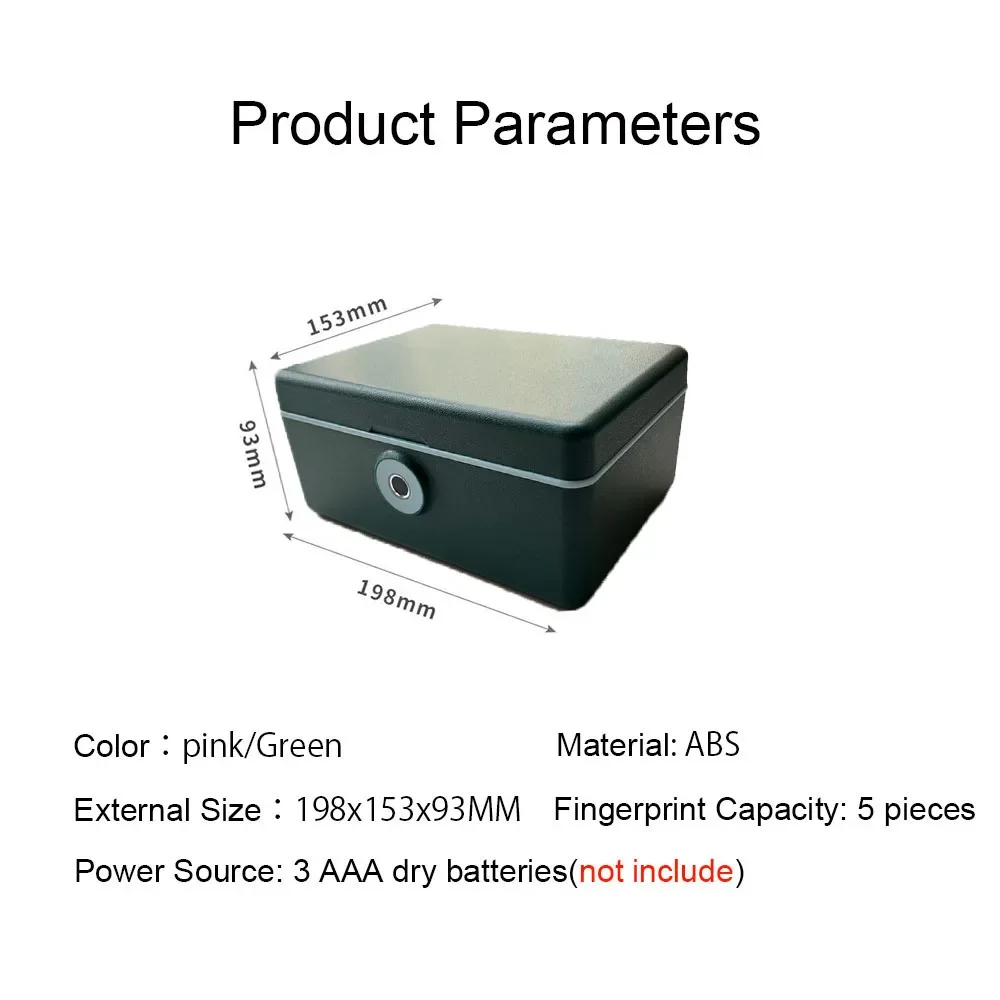 Imagem -03 - Mini Fingerprint Safe Box Caixa de Armazenamento de Segurança de Jóias Arquivo Doméstico Cofre Secreto Escondido Dinheiro e Jóias Caixa de Cosméticos