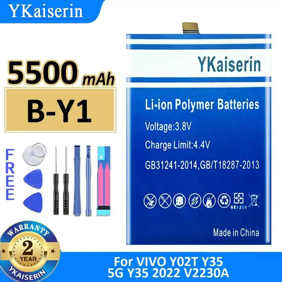 

Safe B-Y1 For Vivo Y02T Y35 5G 2022 V2230A 5500Mah Mobile Phone Battery Long-Lasting