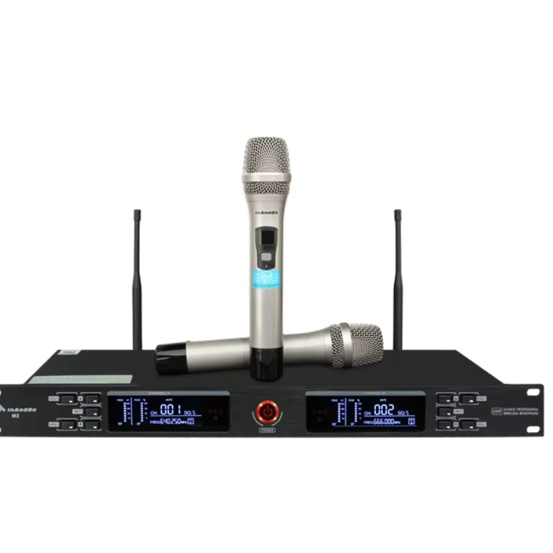 Professional Light-weight Black Stereo Portable Handheld Wireless Microphone