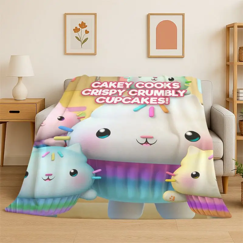 Cute G-Gabbys Dollhouse Cartoon Girl Flannel Throw Blanket,Warm Cozy Blanket for Bed,Sofa,Couch,Bedroom,Living Room,Office,Gift