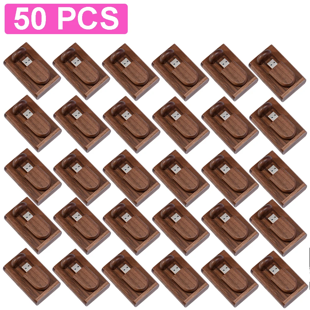 50pcs/lot Wooden USB Flash Drive 128GB Photography Studio Memory Stick 64GB Free Custom Logo Pen Drive 32GB Wedding Gift U Disk