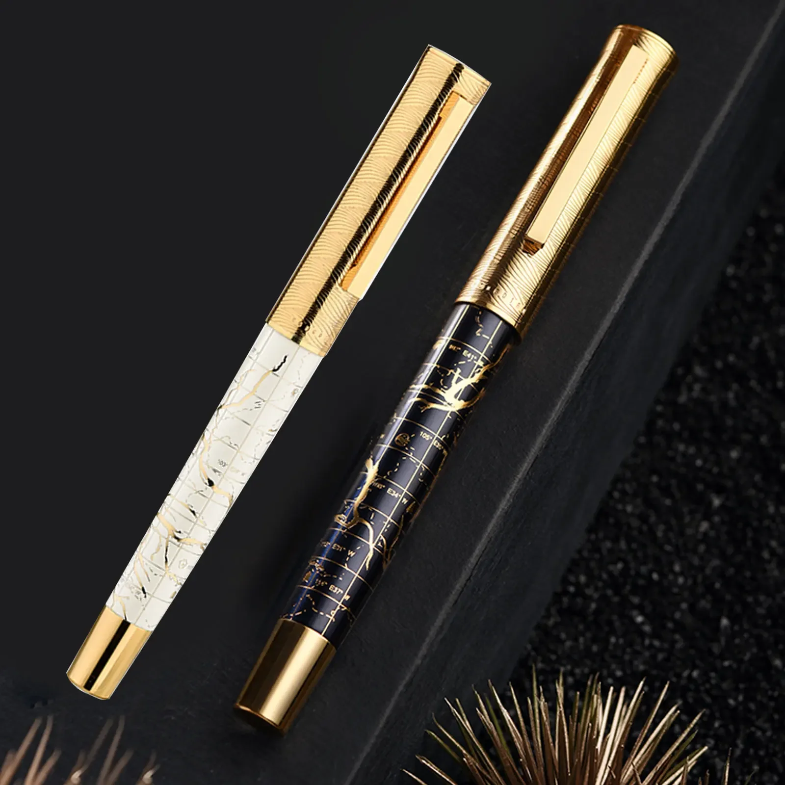 

hongdian 1868 fountain pen High end exquisite retro huanghe river series writing ink pens school office supply gift pen 35# nib