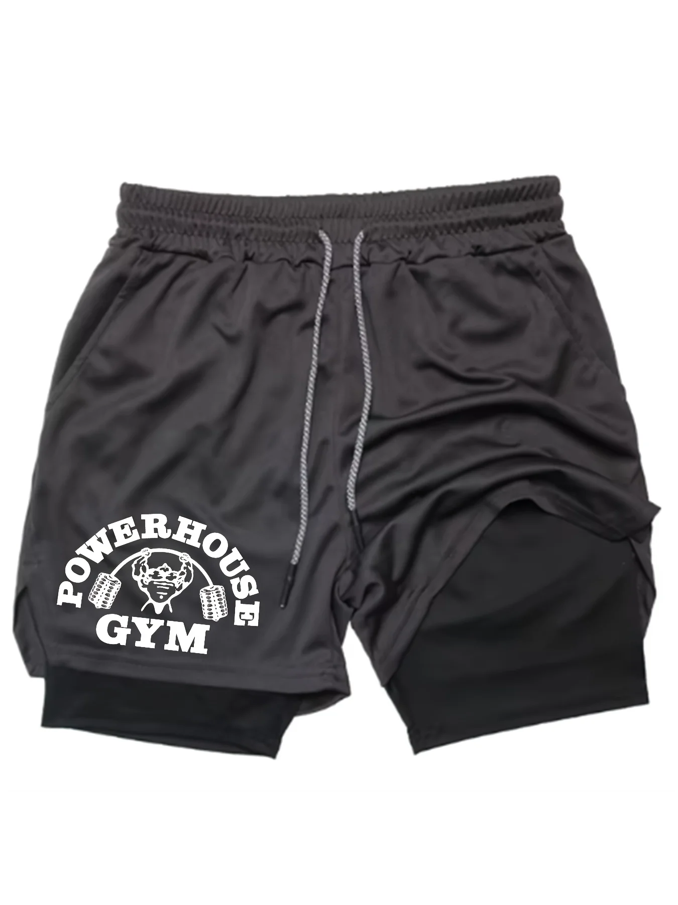 

Men's quick drying sports shorts, men's 2-in-1 fitness pants, running sports shorts with mobile phone pocket, sportswear