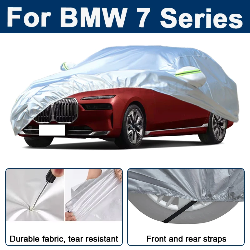 

Всепогодный чехол для автомобиля BMW 7 серии с отражающими полосами, водонепроницаемый, снегозащитный, пылезащитный, с защитой от УФ-излучения, автоаксессуар
