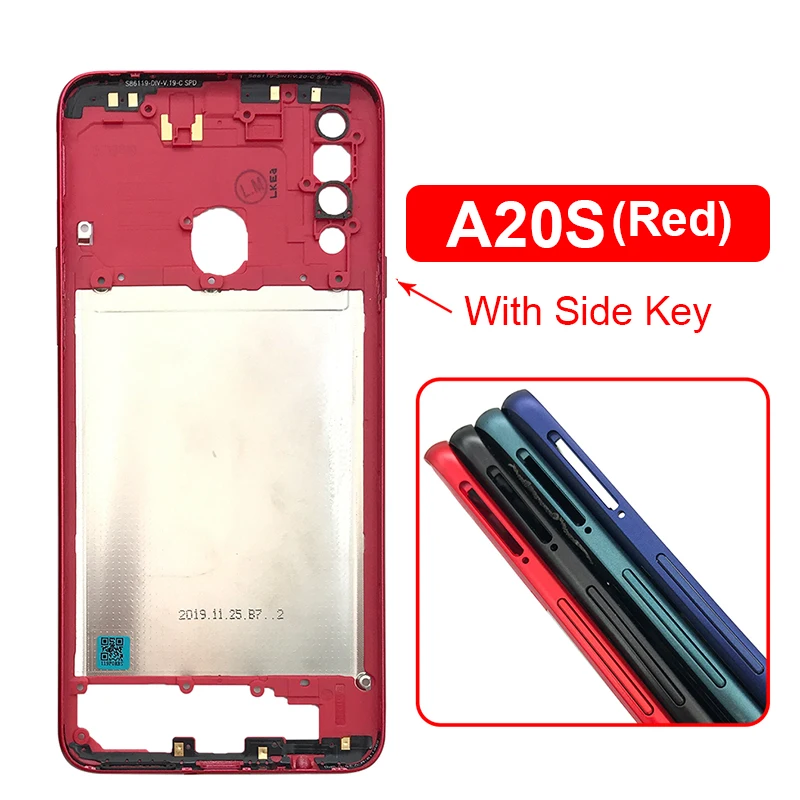 A20s Middle Frame For Samsung Galaxy A20s A207 A207F A207M Middle Frame Bezel Housing Case A20s Battery Back Cover Rear Door Par