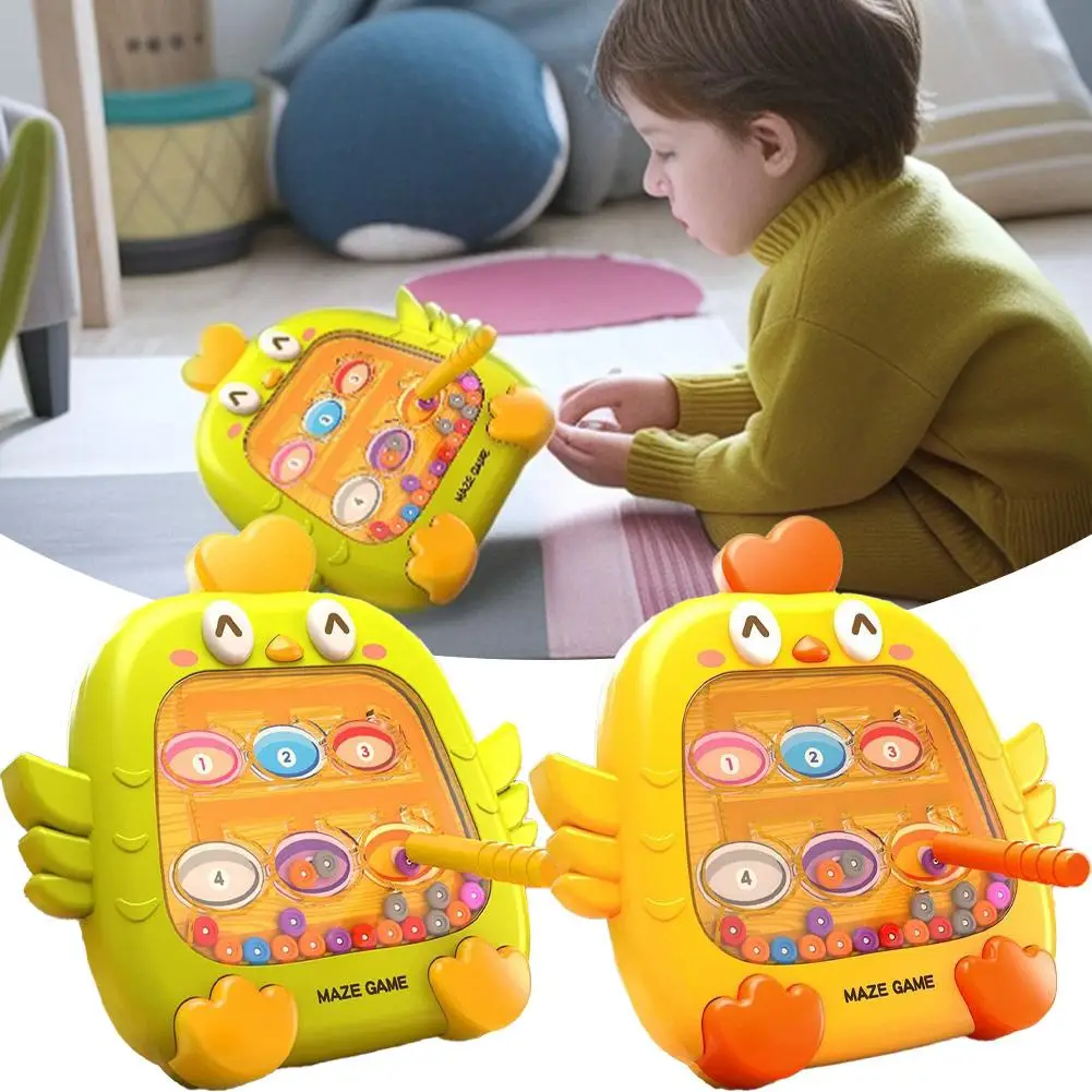 Magnetic Maze Montessori Toy for Kids, Magnetic Bead Drawing Board with Pen, Educational Travel Toys for Toddlers