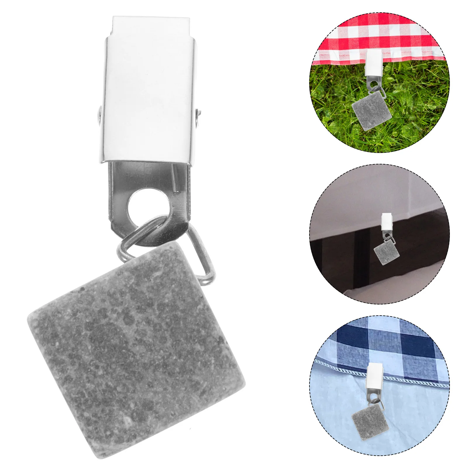 4 قطعة مفرش المائدة الأوزان الشماعات الحجرية مقاطع معدنية لغطاء الطاولة في الهواء الطلق لوازم التخييم اكسسوارات بار المطبخ #3