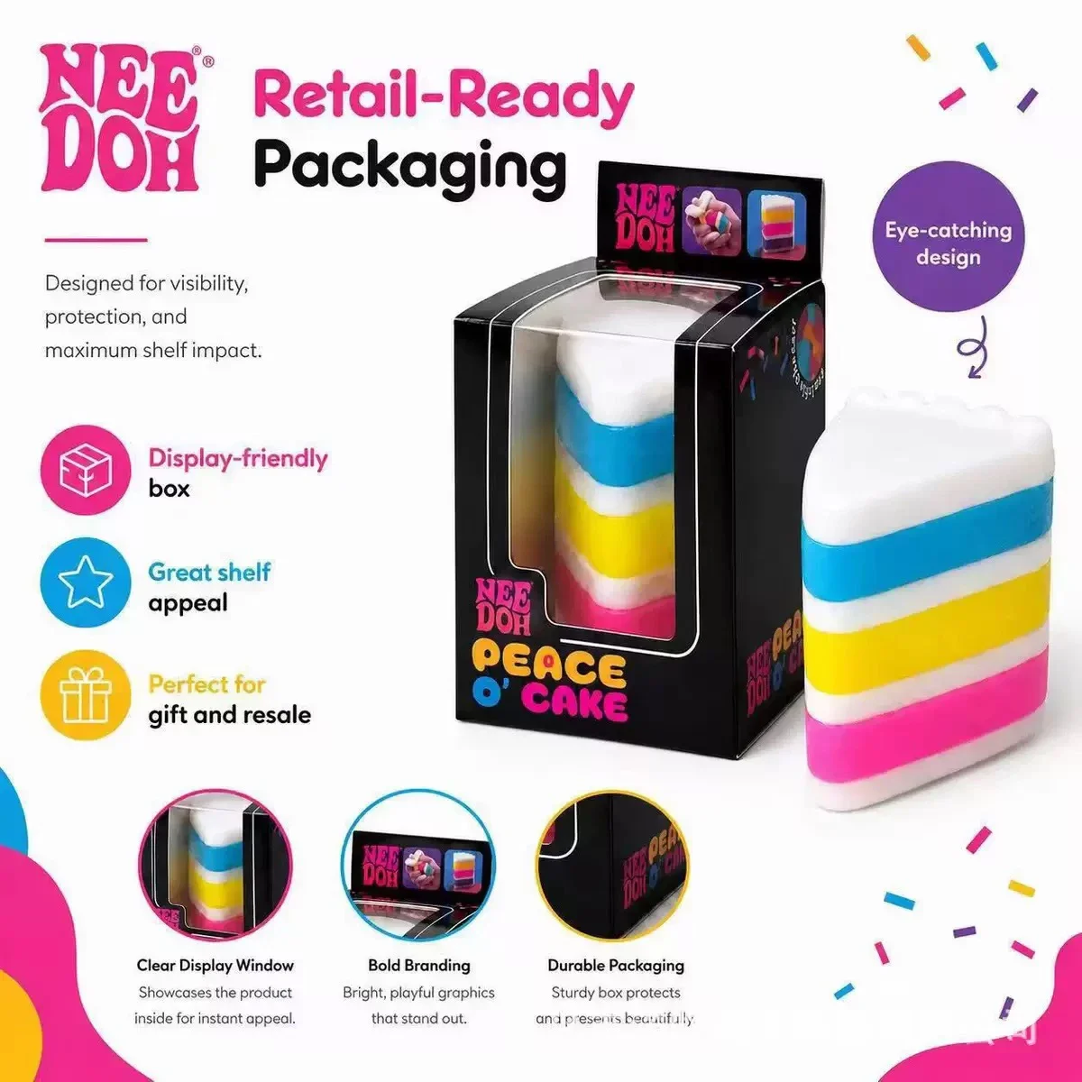 2026 Hot NeeDoh Peace Cake Squeeze Pinch Music Sensory Stress Relief Squeeze Toy for Office Adult Fidget Relaxing Fun