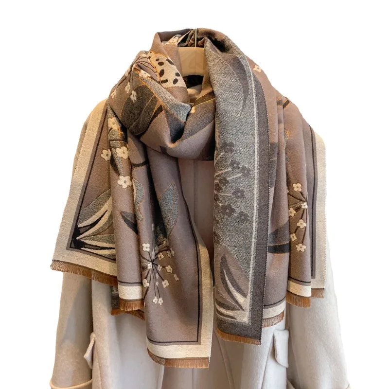 Women Shawl Cashmere Thick Winter Warm Blanket Cape Shawl Printed Cashmere Scarf Women's Travel Shawl Women's Luxury Fashion