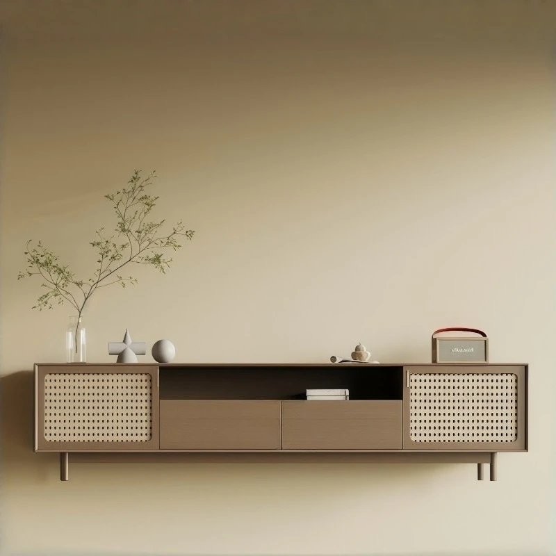 Rattan Floor Tv Stands Cabinet Storage Wooden Fashionable Tv Stands Living Room Luxury Muebles De Sala Nordic Furniture