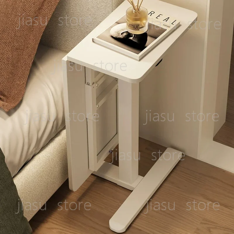 Pneumatic Height Adjustable Foldable Bedside Table, Mobile Laptop Couch Desk for Home Office Working & Study