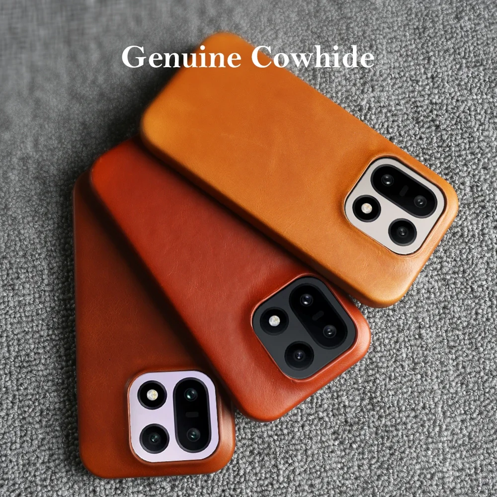 

100% Real Genuine Leather Shockproof Phone Case For Oneplus 15 13 13R 13S 13T 12 12R 11 11R 10T 10R 10 Pro Retro Business Cover