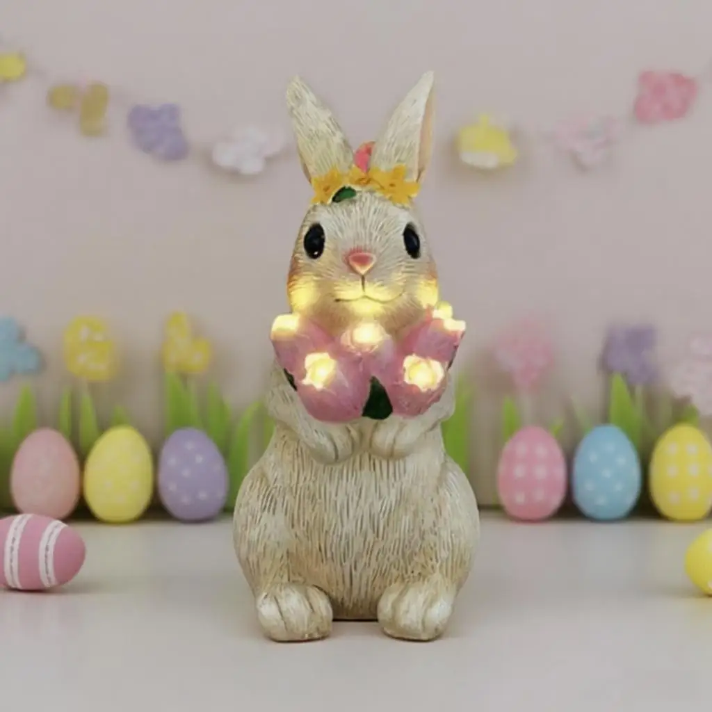 

Easter Colorful Bunny Ornament Family Holiday Decorative Small Rabbit Figurine Festive Atmosphere Creative Bunny Decoration