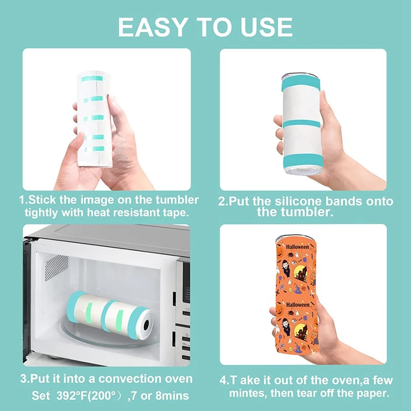 25PCS เครื่องมือระเหิด,ระเหิด Tumblers ซิลิโคนชุด, สําหรับ 20Oz ช่องว่างถ้วย Tumbler เครื่องกดความร้อน