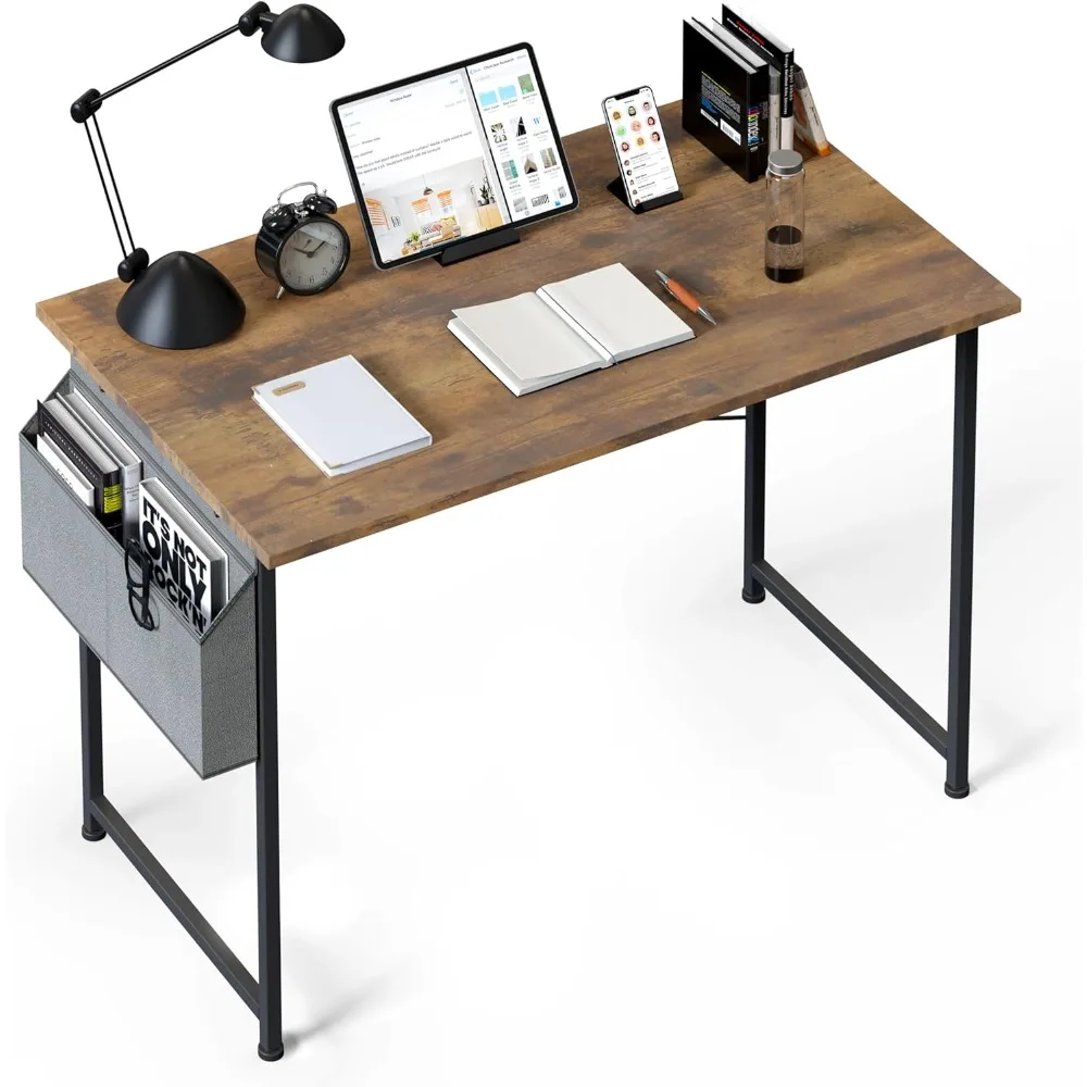 

Small Space Writing Desk with Headphone Hooks Modern Simple Design, Suitable for Study, Home Office and Children's Room, 40 Inch